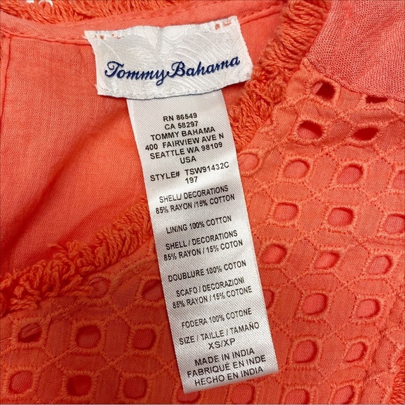 Tommy Bahama | Eyelet And Fringe Detail Dress - Vacation - Beachy - Boho - Picture 10 of 13